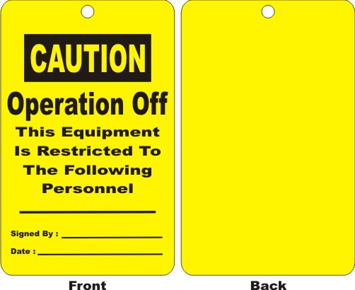 CAUTION - OPERATION OFF THIS EQUIPMENT IS